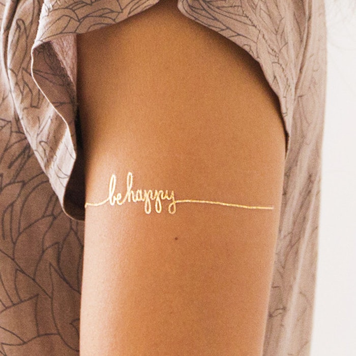 be happy temp tattoo