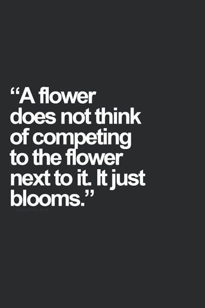 A flower does not compete