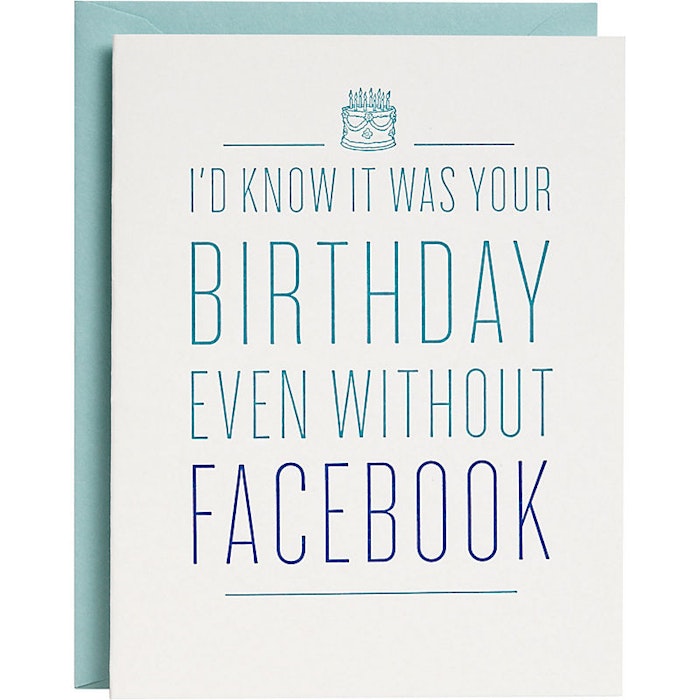 note cards, Facebook Friends